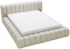 GRAINGOLD Italia Doppelbett 140x200, Polsterbett mit Bettkasten und Lattenrost, Velvet-Stoff, Beige Bild 2