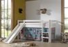 Vipack 'Pino' Halbhochbett 90x200 cm, weiß, Kiefer massiv, mit Rutsche und Textilset 'Pet Shop' Bild 2