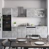 Küchenzeile R-Line Beton 300 cm mit Hochschrank, ohne Arbeitsplatte Vicco Bild 4