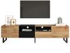 TV-Lowboard, MDF mit 2 Türen & 2 Schubladen, 190x38x48 cm, Schwarz/Natur Bild 5