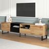 TV-Lowboard, MDF mit 2 Türen & 2 Schubladen, 190x38x48 cm, Schwarz/Natur Bild 4