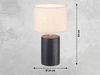 Tischlampe, Keramik schwarz, Textil sandfarben, H 43 cm Bild 4