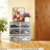 SONGMICS Schuhboxen 3er Set, stapelbar, Kunststoffboxen mit durchsichtiger Tür, Schuhaufbewahrung, für Schuhe bis Größe 46, 28 x 36 x 22 cm, transparent Bild 2