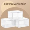 SONGMICS Schuhboxen 3er Set, stapelbar, Kunststoffboxen mit durchsichtiger Tür, Schuhaufbewahrung, für Schuhe bis Größe 46, 28 x 36 x 22 cm, transparent Bild 4