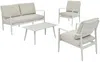 Vente-unique - TAVINYA Gartensitzgruppe Metall Weiß - B 73 cm x H 80 cm x L 147 cm Bild 2