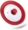 Relaxdays 4x Topfdeckel 20-24 cm Silikonrand rot Bild 1