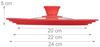 Relaxdays 4x Topfdeckel 20-24 cm Silikonrand rot Bild 4