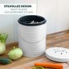 Komposteimer mit 5 Liter Inneneimer Aktivkohlefilter Bio Abfalleimer weiß Bild 2
