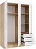 Forte 'Jupiter' Kleiderschrank, Sonoma Eiche hell/weiß, 3-türig, 145x200 cm Bild 3
