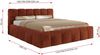 Doppelbett mit Gasdruckfeder, Polsterbett NIRA CLASSIC Holzlattenrost Bett mit Stauraum, gepolstertes Kopfteil Bettkasten Pocket Matratze - 180 x 200 cm - Orange Plüsch - VIRE LUX Bild 4