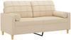 vidaXL 2-Sitzer-Sofa mit Zierkissen Creme 140 cm Stoff 3200784 Bild 3