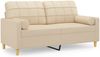 vidaXL 2-Sitzer-Sofa mit Zierkissen Creme 140 cm Stoff 3200784 Bild 2
