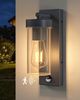EDISHINE Außen-Wandleuchte mit Bewegungsmelder, ohne Leuchtmittel, Moderne Wandlampe mit Dämmerungssensor, für Haustür, Terrasse, Garage Bild 1