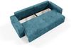 Sofa 3-Sitzer mit Schlaffunktion NATALIA in Stoff Tilia Blau Bild 4