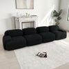Ecksofa in Schwarz, modular, aus Cordstoff, rahmenlos mit 32D-Hochdichteschaum,388 x 103 x 75 cm Bild 2