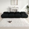 Ecksofa in Schwarz, modular, aus Cordstoff, rahmenlos mit 32D-Hochdichteschaum,388 x 103 x 75 cm Bild 3