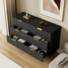 Sideboard 120x40x77 cm - Elegantes Design in Schwarz mit 6 Schubladen & Goldakzenten Bild 3