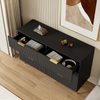 Sideboard 120x40x77 cm - Elegantes Design in Schwarz mit 6 Schubladen & Goldakzenten Bild 5