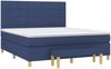 vidaXL Boxspringbett mit Matratze Stoff Blau 160x200 cm Bild 3