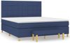 vidaXL Boxspringbett mit Matratze Stoff Blau 160x200 cm Bild 2