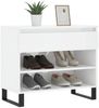 vidaXL Schuhregal Hochglanz-Weiß 70x36x60 cm Holzwerkstoff 831446 Bild 3