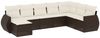 vidaXL 8-tlg. Garten-Sofagarnitur mit Kissen Braun Poly Rattan 3221762 Bild 2