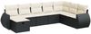 vidaXL 8-tlg. Garten-Sofagarnitur mit Kissen Schwarz Poly Rattan 3325632 Bild 2