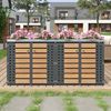 Mülltonnenbox , horizontale Holzmaserungspaneele, trash storage compartments,Abschließbar, Vier Türen,Pflanzfläche,Diamantförmiges Hohltürpaneel Bild 2