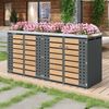 Mülltonnenbox , horizontale Holzmaserungspaneele, trash storage compartments,Abschließbar, Vier Türen,Pflanzfläche,Diamantförmiges Hohltürpaneel Bild 5