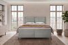 Boxspringbett Elysio - Cordstoff - hellgrau - 200x200 cm Bild 3