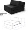 Futonsofa Klappmatratze SUZI Kaltschaum 70x200x14 cm TRINITY SCHWARZ Bild 2