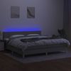 Boxspringbett mit Matratze & LED Stoff Hellgrau 200x200 cm, Härtegrad: H2 [3133741] Bild 4