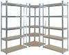 Steckregal Set Eckregal und Standregal, Metall/ MDF verzinkt, 180 x 70 x 40 cm, 180 x 90 x 40 cm Bild 4