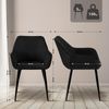 2er Set Esszimmerstuhl HORID - Stoff Schwarz 52x63x82 cm | Essstühle Esszimmerstühle Küchenstühle Wohnzimmerstühle Bild 3