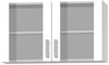 Vitrinen-Oberschrank Optimal / Opti-Kult, Holzwerkstoff, Kunststoff, Weiß, 100 x 58 x 35 cm Bild 1