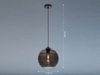 Fischer & Honsel 60664 Pendelleuchte Opie 25cm Schwarz Rauchglas E27 Bild 4