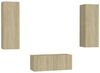 vidaXL 3-tlg. TV-Schrank-Set Sonoma-Eiche Spanplatte [3078973] Bild 4