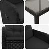 vidaXL Outdoortisch-Set 3 pcs Schwarz 90 x 90 x 75 cm Poly-Rattan 3422292 Bild 5