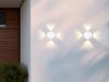 2er SET kleine LED Außenwandleuchten 4 flammig, Kugel in Weiß Ø 10cm Bild 3