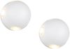 2er SET kleine LED Außenwandleuchten 4 flammig, Kugel in Weiß Ø 10cm Bild 2