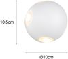 2er SET kleine LED Außenwandleuchten 4 flammig, Kugel in Weiß Ø 10cm Bild 4