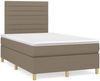vidaXL Boxspringbett mit Matratze Taupe 120x200 cm Stoff, Härtegrad: H2 [3142405] Bild 2