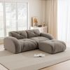 2-Sitzer Modulsofa H 76 x T 204 x B 171 cm mit Hocker aus Chenille, rahmenlos, braun Bild 3