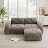 2-Sitzer Modulsofa H 76 x T 204 x B 171 cm mit Hocker aus Chenille, rahmenlos, braun Bild 2