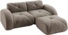 2-Sitzer Modulsofa H 76 x T 204 x B 171 cm mit Hocker aus Chenille, rahmenlos, braun Bild 4