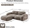 2-Sitzer Modulsofa H 76 x T 204 x B 171 cm mit Hocker aus Chenille, rahmenlos, braun Bild 5