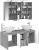 vidaXL Badezimmerschrank-Set 4 pcs Grau Sonoma Holzwerkstoff 3406500 Bild 3