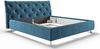 KAWOLA Bett ANNY Polsterbett Kopfteil niedrig Velvet petrol 200x200cm Bild 3