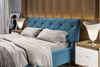 KAWOLA Bett ANNY Polsterbett Kopfteil niedrig Velvet petrol 200x200cm Bild 2