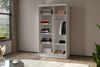 AX LIVING Cabinio Kleiderschrank 120cm breit Schiebetüren Weiß/Artisan Bild 3